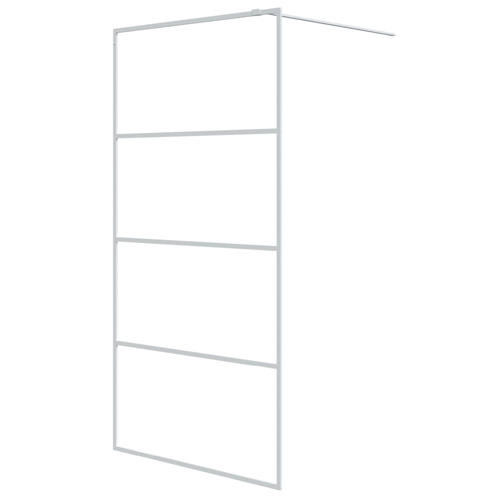 Inloopdouchewand 100x195 cm transparant ESG-glas wit 100 x 195 cm Wit