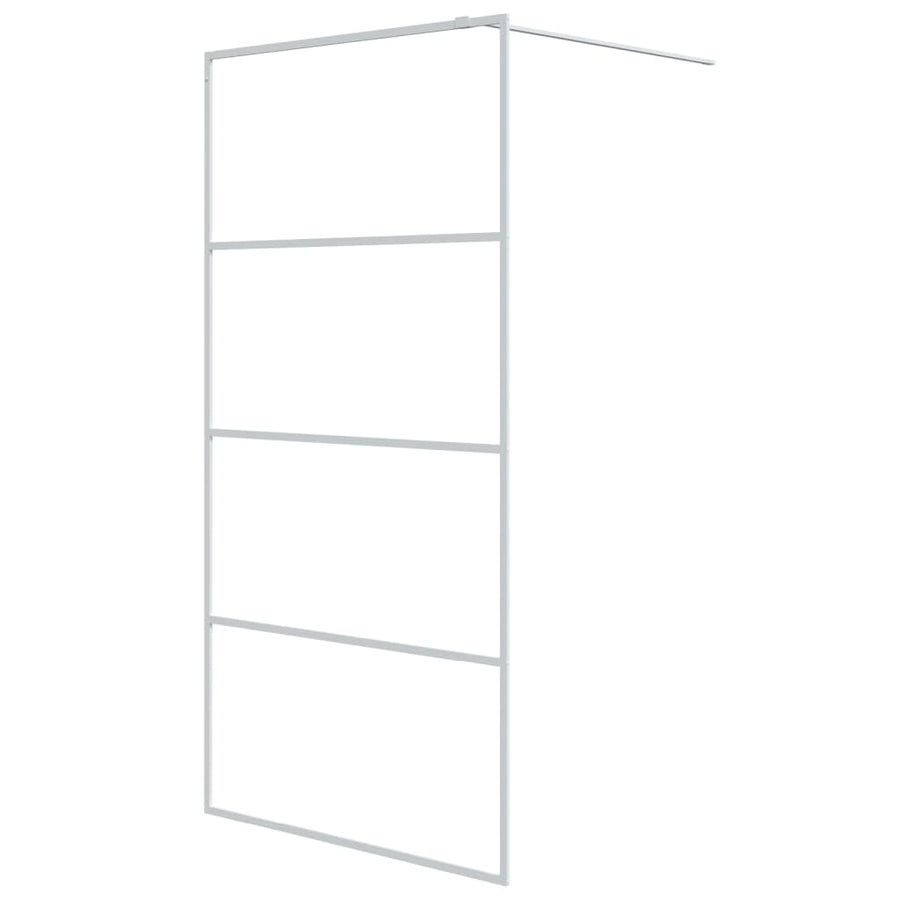 Inloopdouchewand 100x195 cm transparant ESG-glas wit 100 x 195 cm Wit