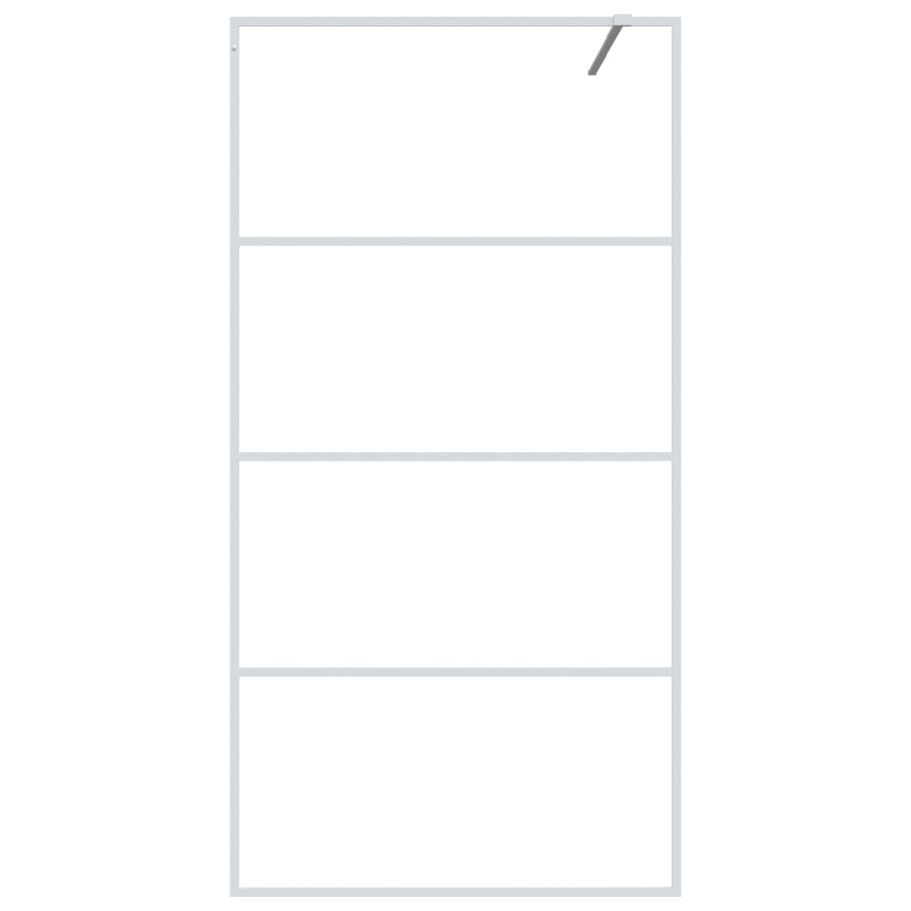 Inloopdouchewand 100x195 cm transparant ESG-glas wit 100 x 195 cm Wit