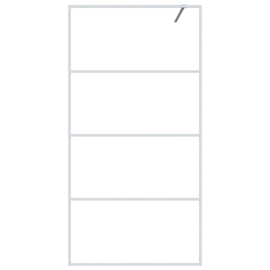 Inloopdouchewand 100x195 cm transparant ESG-glas wit 100 x 195 cm Wit