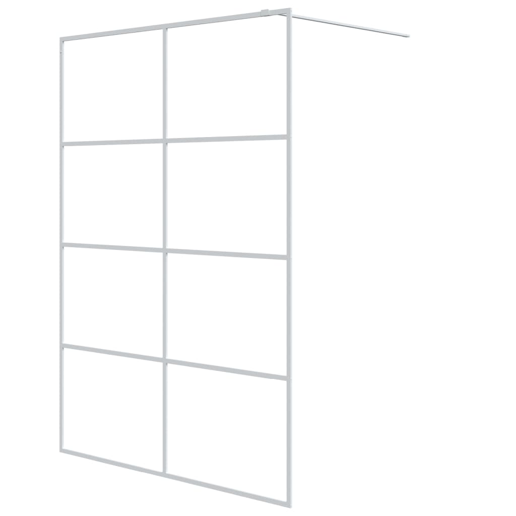 Inloopdouchewand 140x195 cm transparant ESG-glas wit 140 x 195 cm Wit Doorzichtig