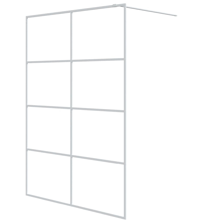 Inloopdouchewand 140x195 cm transparant ESG-glas wit 140 x 195 cm Wit Doorzichtig