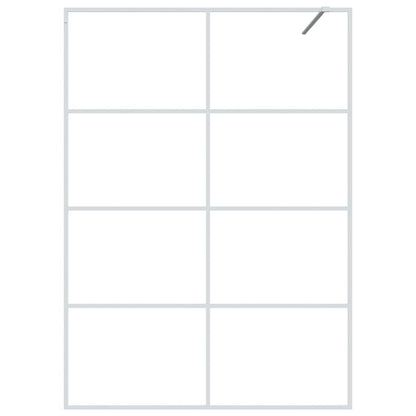 Inloopdouchewand 140x195 cm transparant ESG-glas wit 140 x 195 cm Wit Doorzichtig