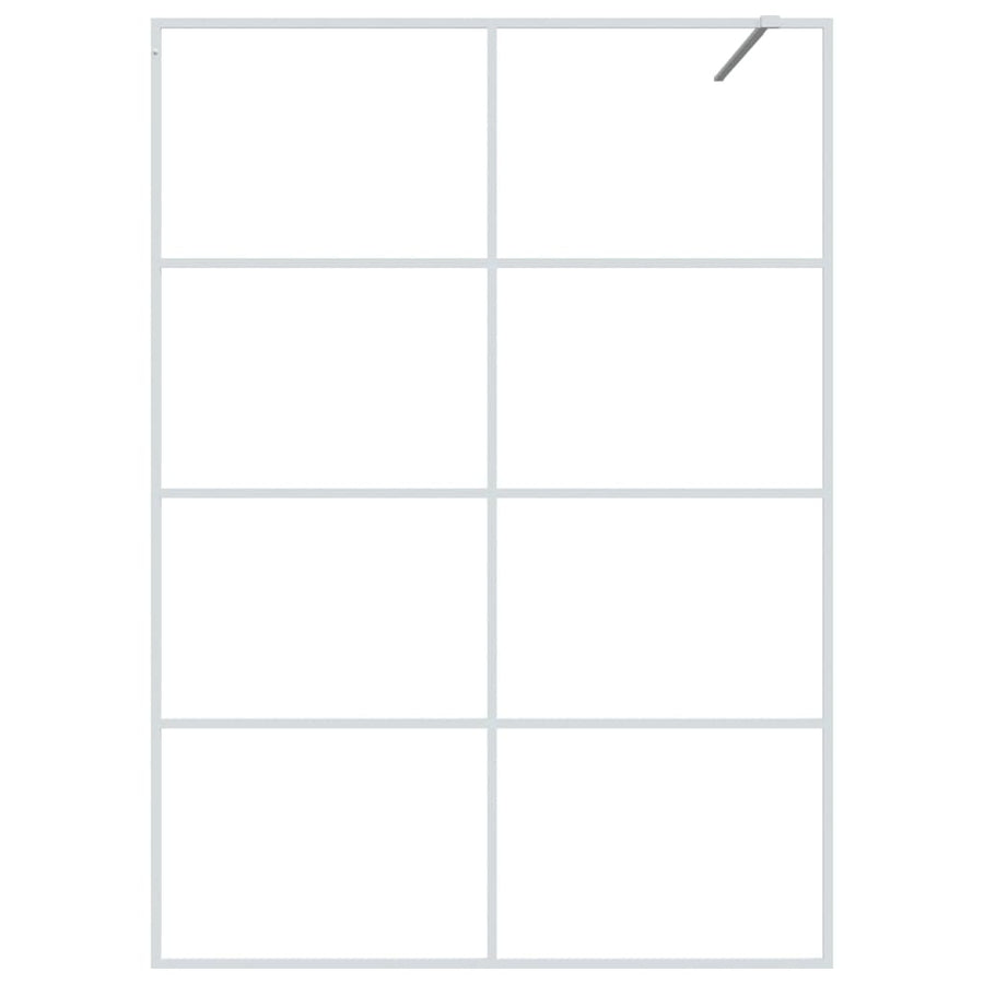 Inloopdouchewand 140x195 cm transparant ESG-glas wit 140 x 195 cm Wit Doorzichtig