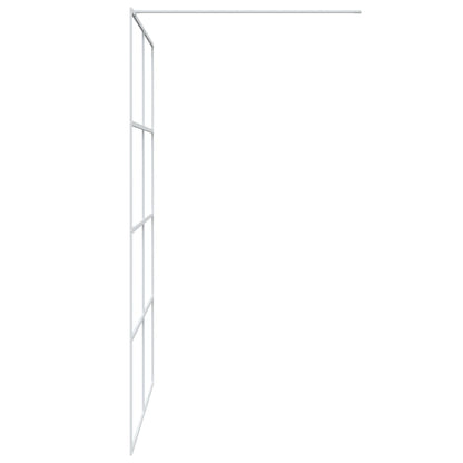 Inloopdouchewand 140x195 cm transparant ESG-glas wit 140 x 195 cm Wit Doorzichtig