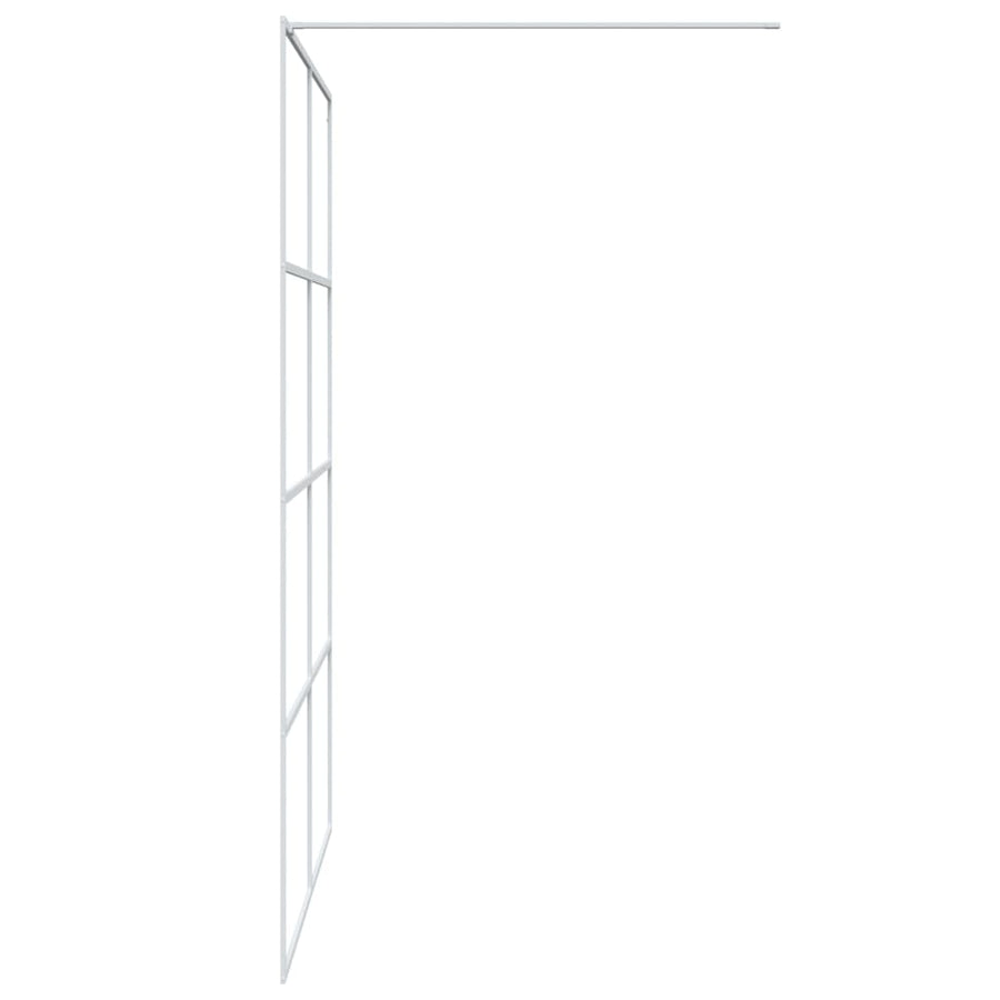 Inloopdouchewand 140x195 cm transparant ESG-glas wit 140 x 195 cm Wit Doorzichtig