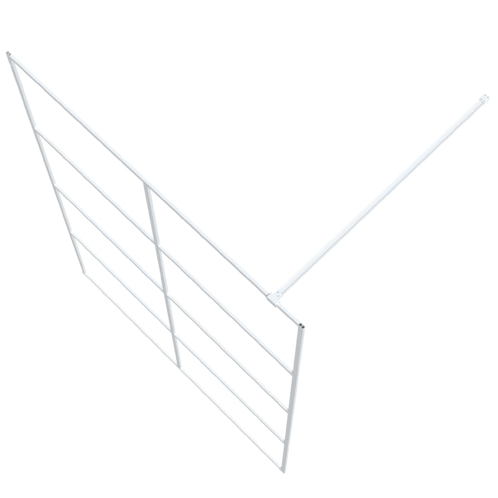 Inloopdouchewand 140x195 cm transparant ESG-glas wit 140 x 195 cm Wit Doorzichtig