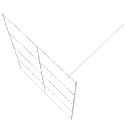 Inloopdouchewand 140x195 cm transparant ESG-glas wit 140 x 195 cm Wit Doorzichtig