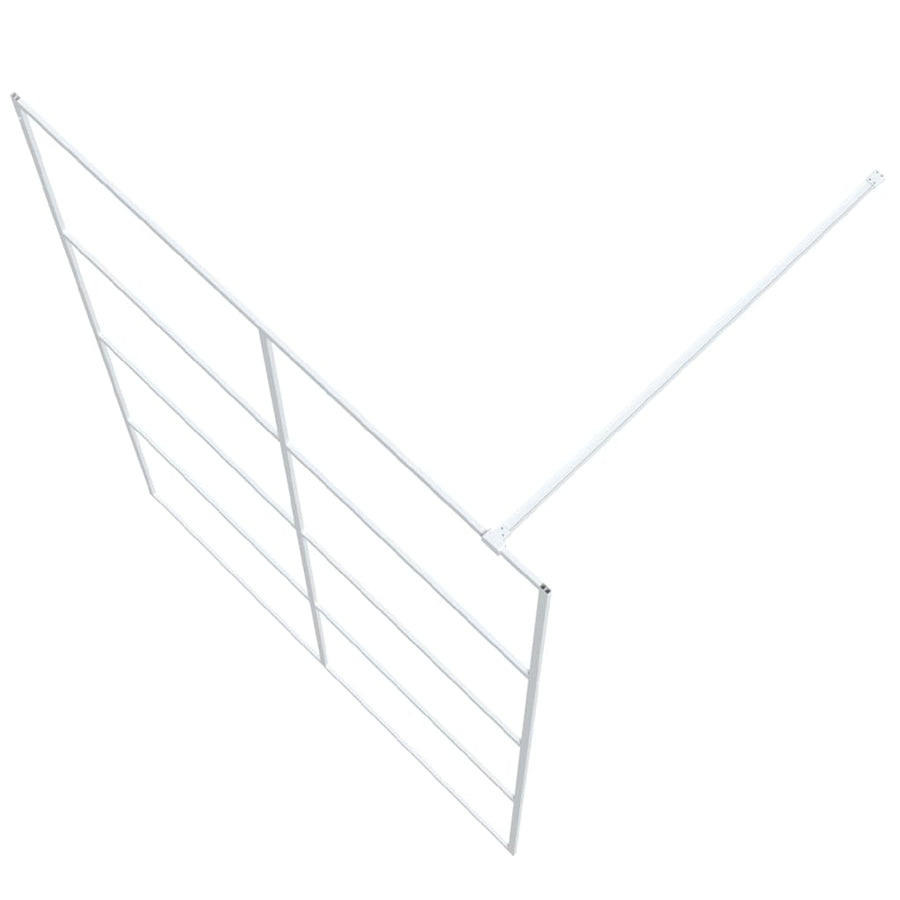 Inloopdouchewand 140x195 cm transparant ESG-glas wit 140 x 195 cm Wit Doorzichtig