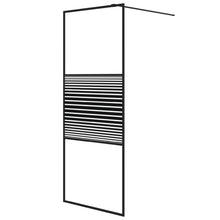Inloopdouchewand 80x195 cm transparant ESG-glas zwart 80 x 195 cm Zwart Gestreept