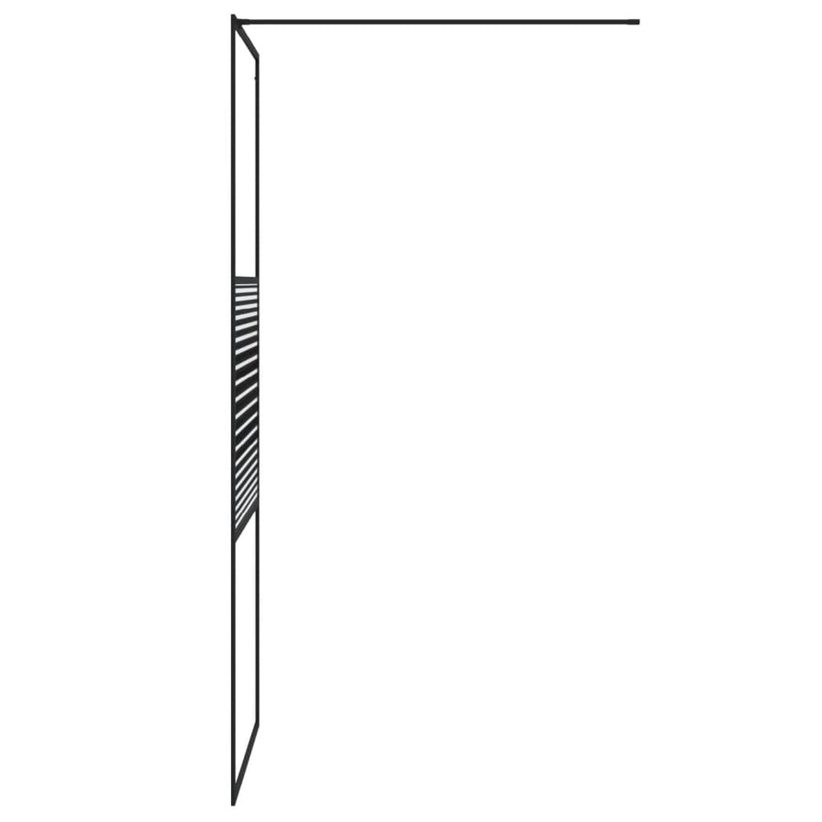 Inloopdouchewand 80x195 cm transparant ESG-glas zwart 80 x 195 cm Zwart Gestreept
