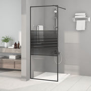 Inloopdouchewand 80x195 cm zwart ESG-glas