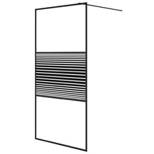 Inloopdouchewand 100x195 cm transparant ESG-glas zwart 100 x 195 cm Zwart Gestreept