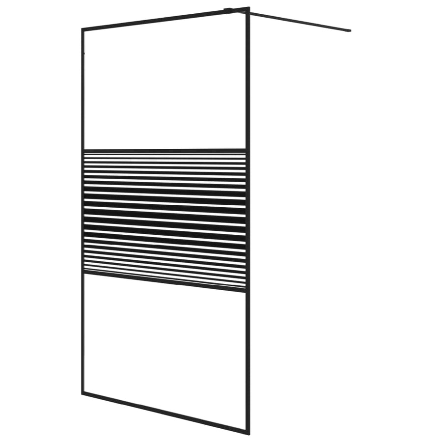 Inloopdouchewand 115x195 cm transparant ESG-glas zwart 115 x 195 cm Zwart