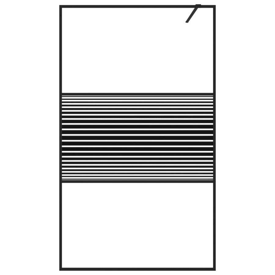Inloopdouchewand 115x195 cm transparant ESG-glas zwart 115 x 195 cm Zwart