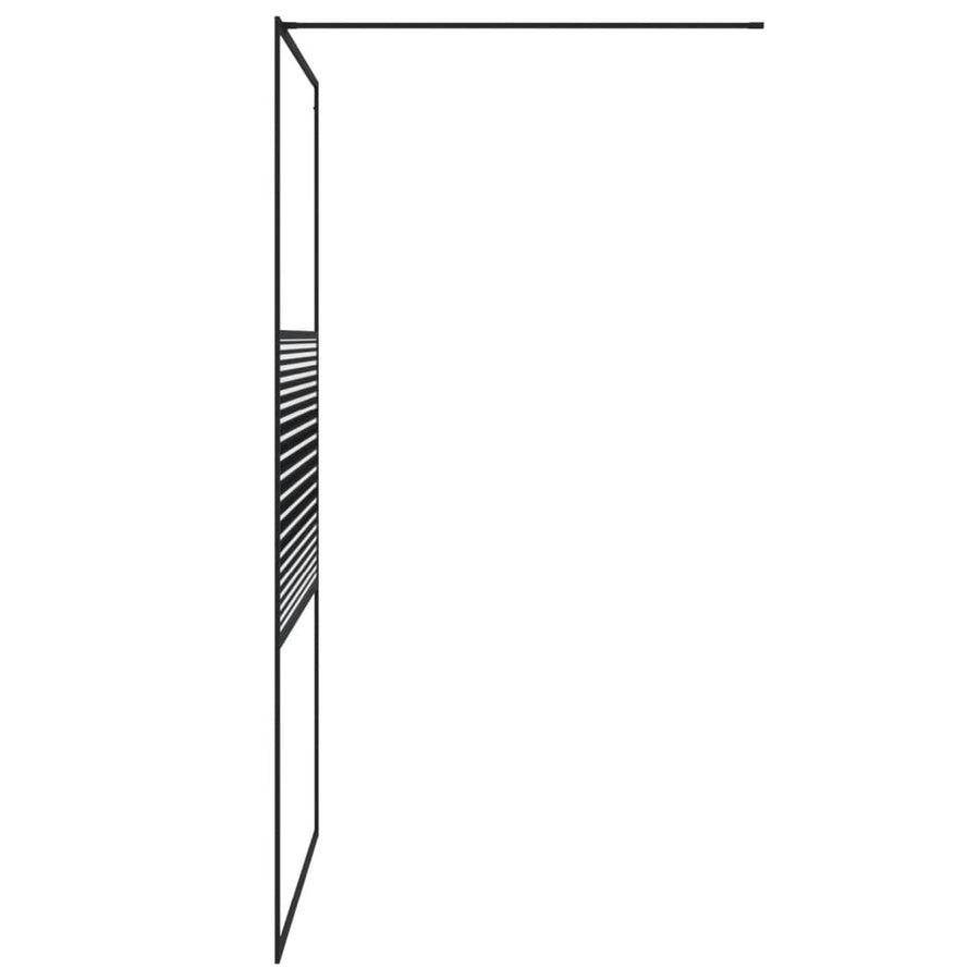 Inloopdouchewand 115x195 cm transparant ESG-glas zwart 115 x 195 cm Zwart