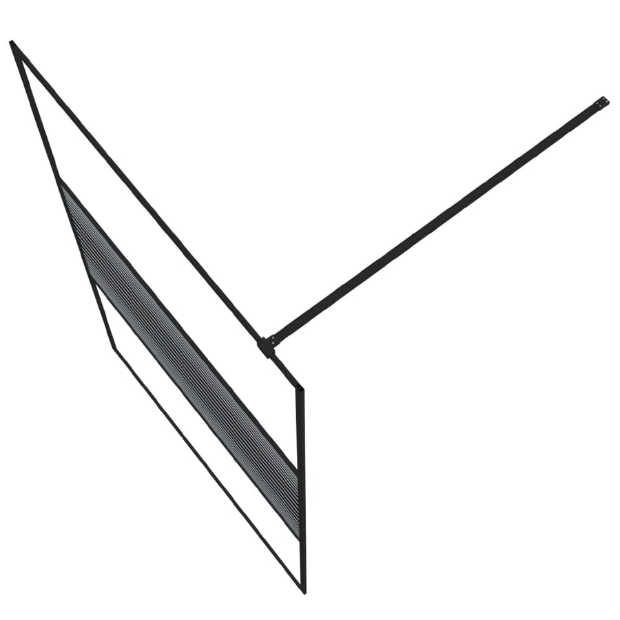 Inloopdouchewand 115x195 cm transparant ESG-glas zwart 115 x 195 cm Zwart