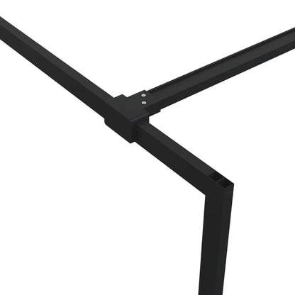 Inloopdouchewand 115x195 cm transparant ESG-glas zwart 115 x 195 cm Zwart
