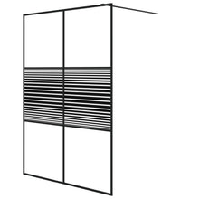 Inloopdouchewand Transparant Esg-Glas 140 x 195 cm Zwart Gestreept