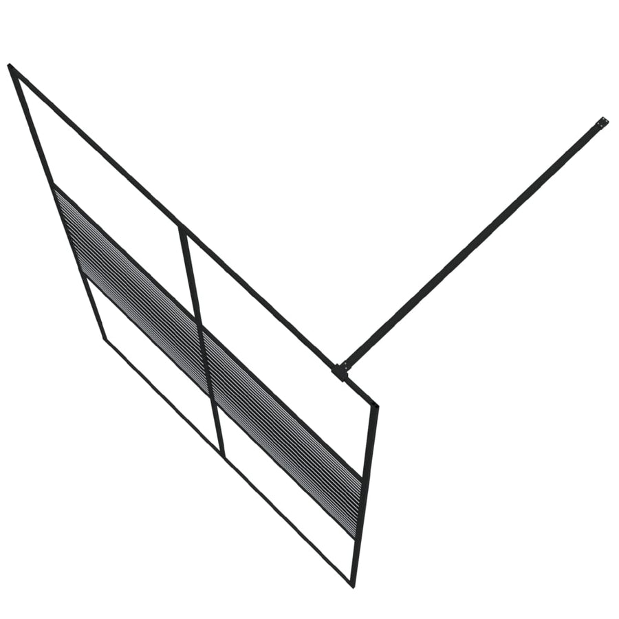 Inloopdouchewand Transparant Esg-Glas 140 x 195 cm Zwart Gestreept