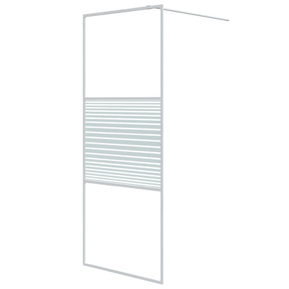 Inloopdouchewand 80x195 cm transparant ESG-glas wit 80 x 195 cm Wit Gestreept