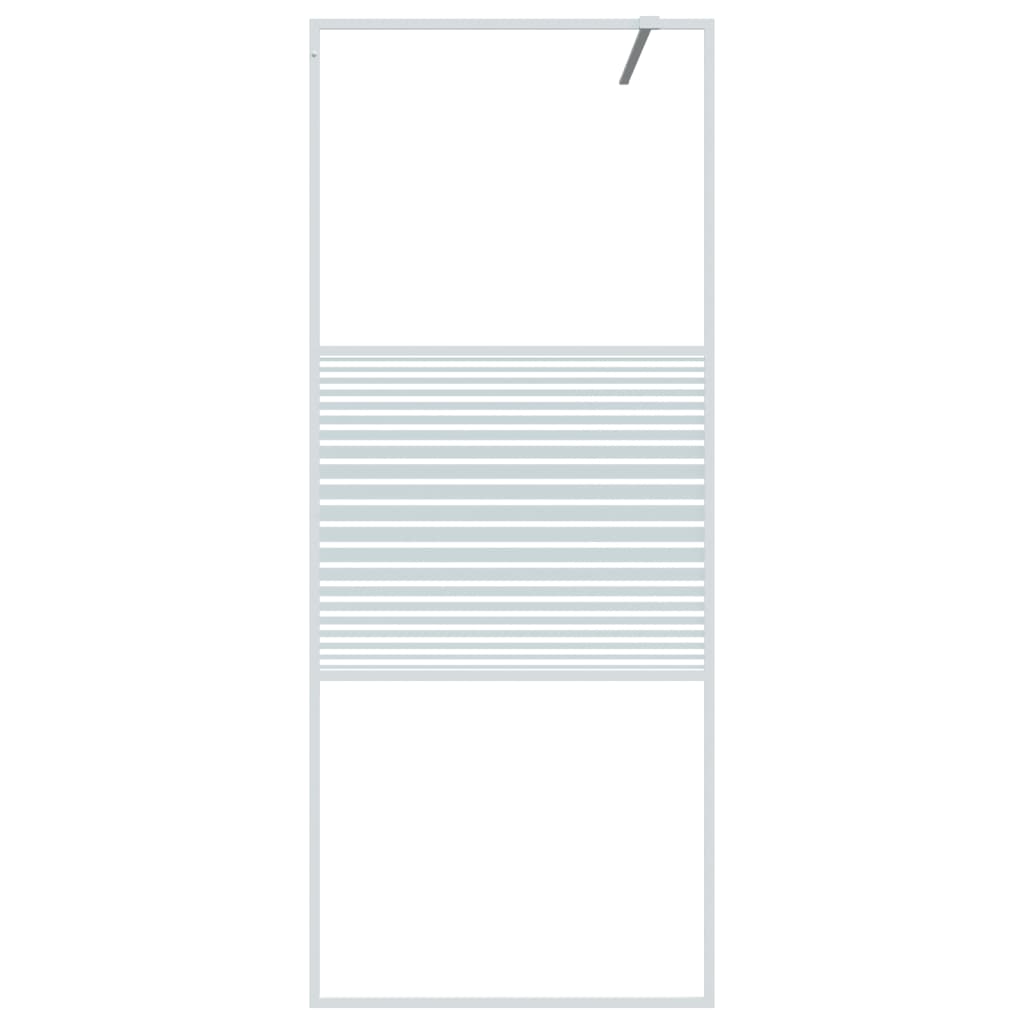 Inloopdouchewand 80x195 cm transparant ESG-glas wit 80 x 195 cm Wit Gestreept