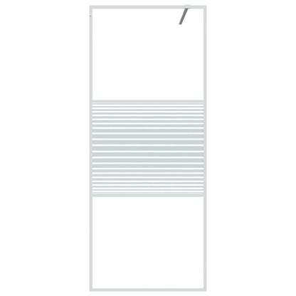 Inloopdouchewand 80x195 cm transparant ESG-glas wit 80 x 195 cm Wit Gestreept