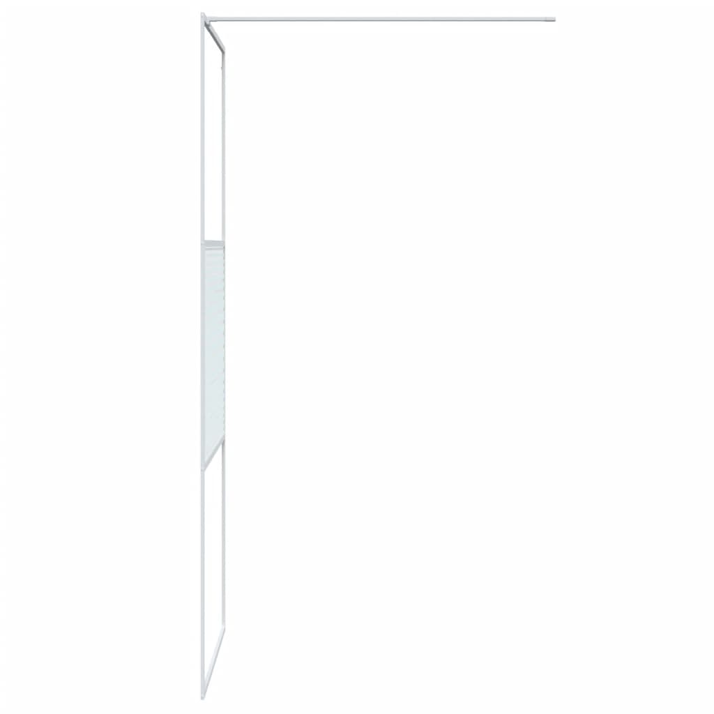 Inloopdouchewand 80x195 cm transparant ESG-glas wit 80 x 195 cm Wit Gestreept