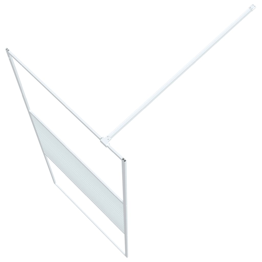 Inloopdouchewand 80x195 cm transparant ESG-glas wit 80 x 195 cm Wit Gestreept