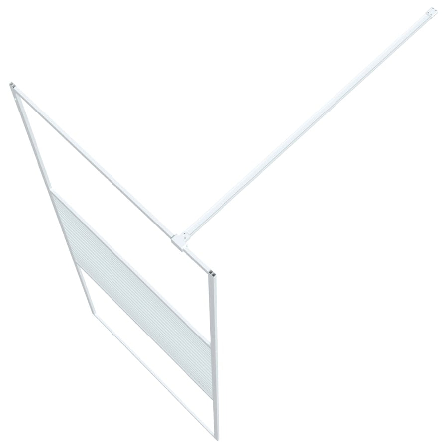 Inloopdouchewand 80x195 cm transparant ESG-glas wit 80 x 195 cm Wit Gestreept