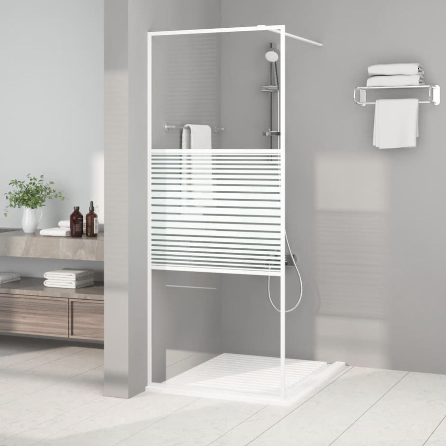 Inloopdouchewand 80X195 Cm Esg-Glas Transparant En Zwart