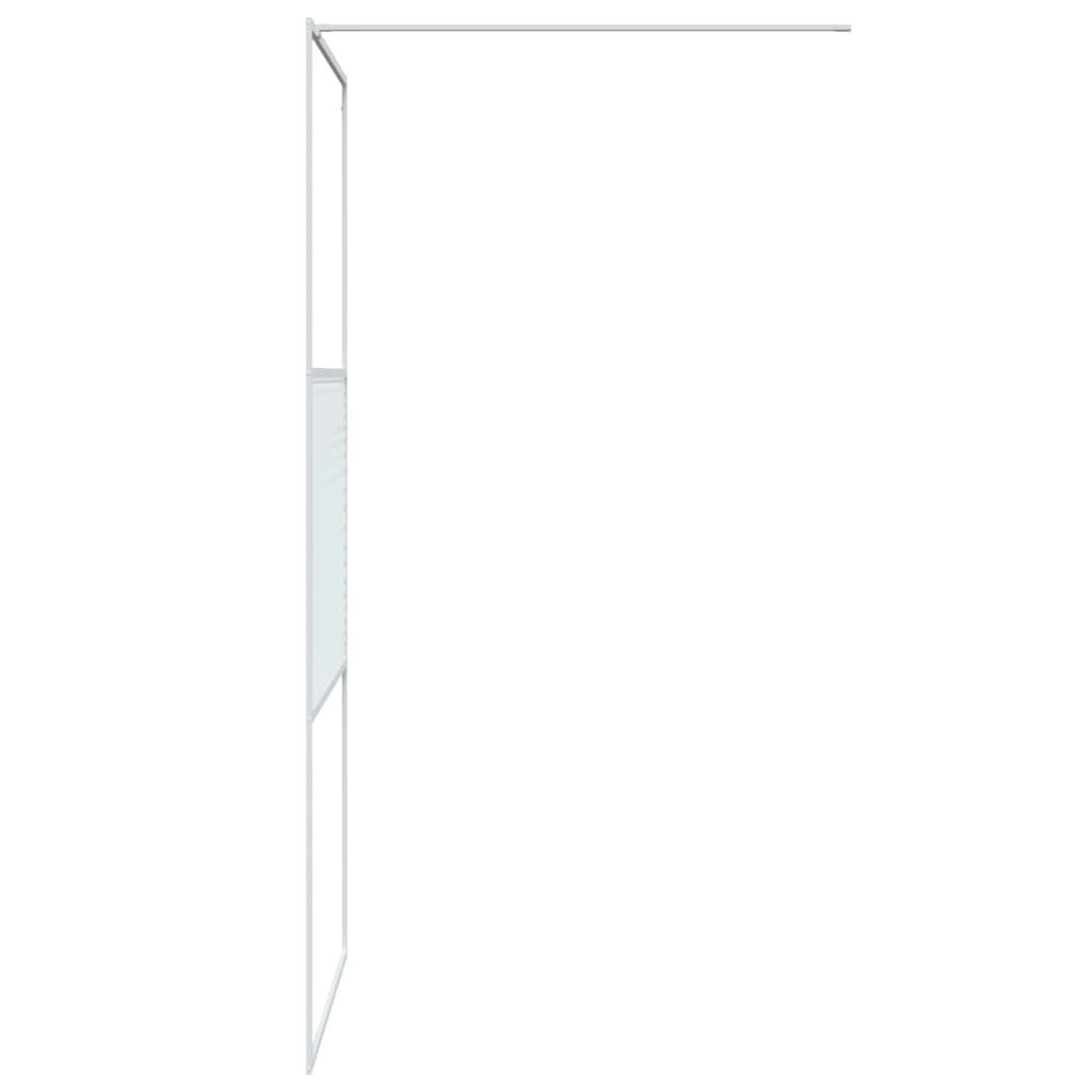 Inloopdouchewand 90x195 cm transparant ESG-glas wit 90 x 195 cm Wit Gestreept
