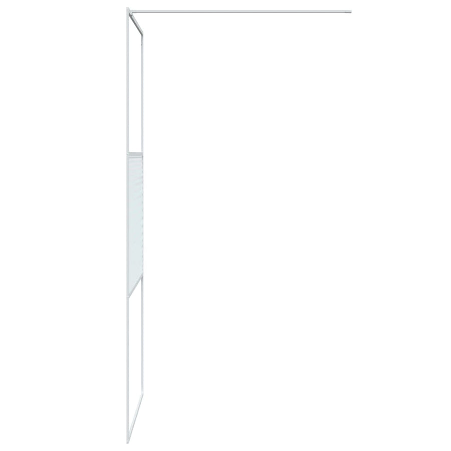 Inloopdouchewand 90x195 cm transparant ESG-glas wit 90 x 195 cm Wit Gestreept