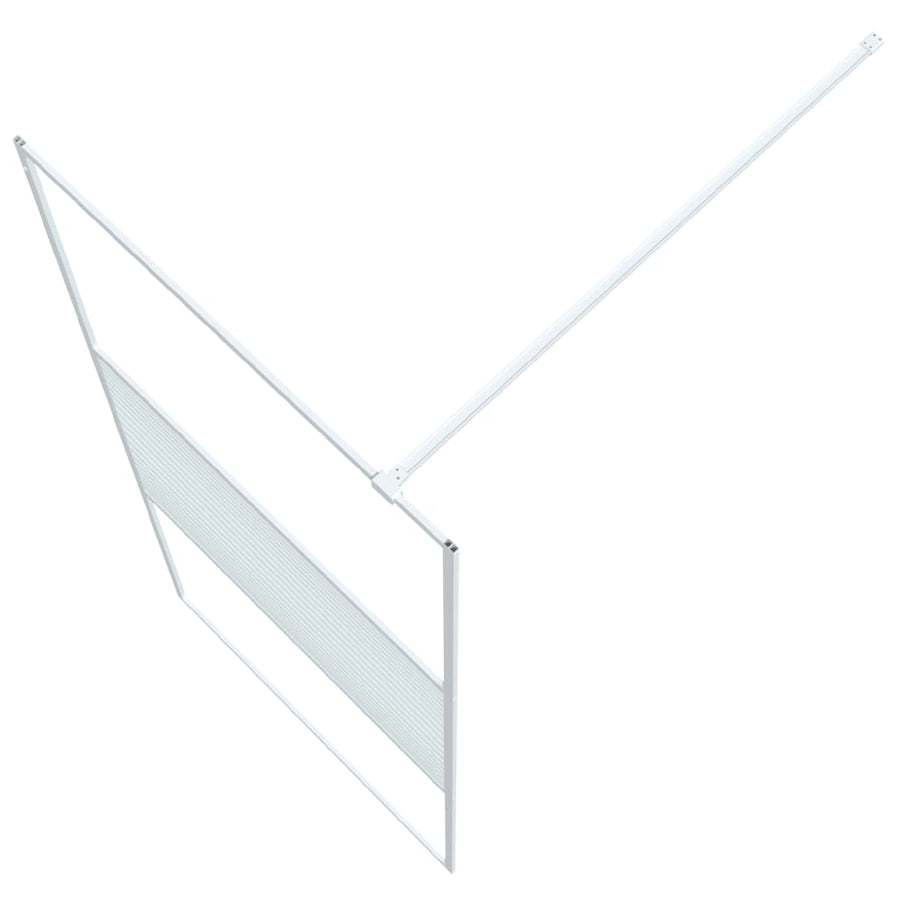 Inloopdouchewand 90x195 cm transparant ESG-glas wit 90 x 195 cm Wit Gestreept