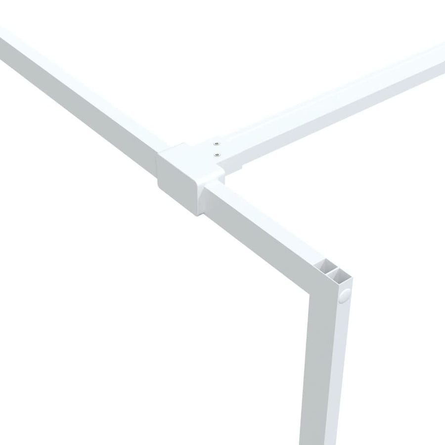 Inloopdouchewand 90x195 cm transparant ESG-glas wit 90 x 195 cm Wit Gestreept