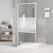 Walk-in shower screen 90x195 cm transparent ESG glass white
