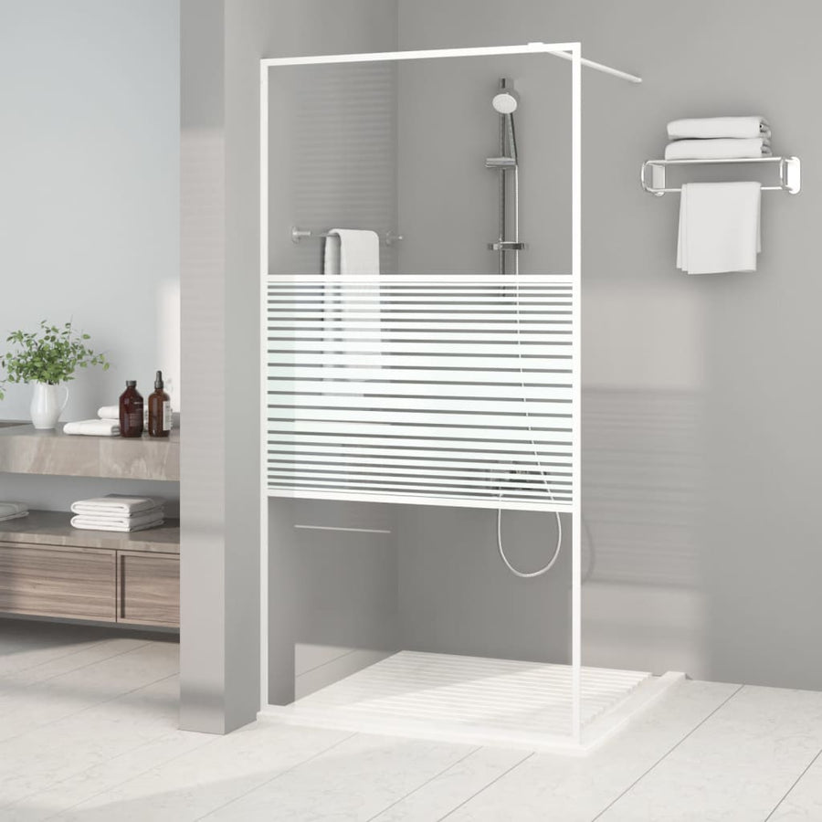 Inloopdouchewand 80X195 Cm Esg-Glas Transparant En Zwart