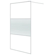 Inloopdouchewand 115x195 cm transparant ESG-glas wit 115 x 195 cm Wit Gestreept