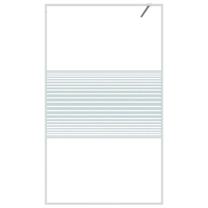 Inloopdouchewand 115x195 cm transparant ESG-glas wit 115 x 195 cm Wit Gestreept