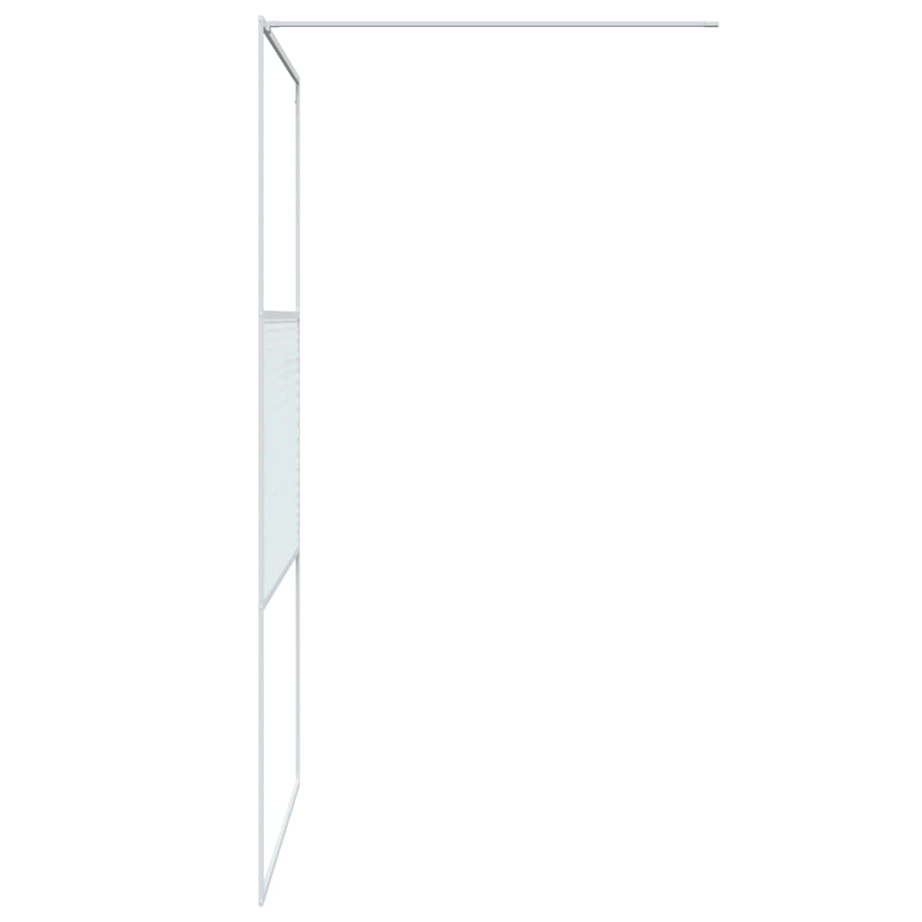Inloopdouchewand 115x195 cm transparant ESG-glas wit 115 x 195 cm Wit Gestreept
