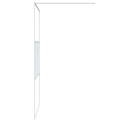 Inloopdouchewand 115x195 cm transparant ESG-glas wit 115 x 195 cm Wit Gestreept