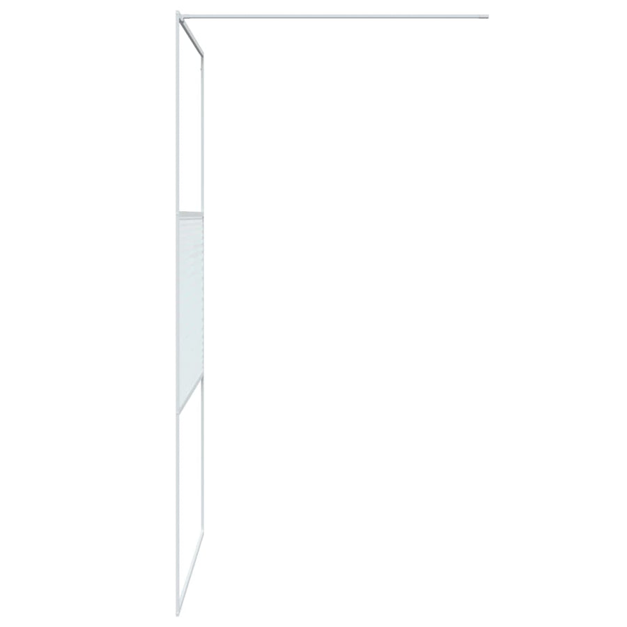 Inloopdouchewand 115x195 cm transparant ESG-glas wit 115 x 195 cm Wit Gestreept