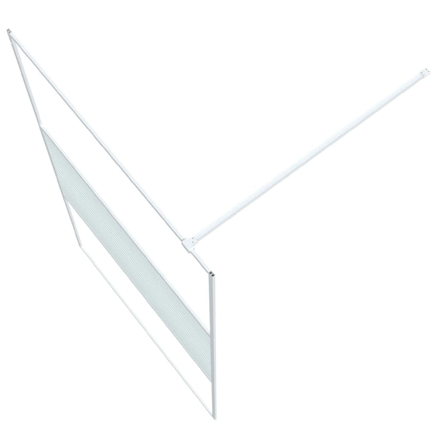 Inloopdouchewand 115x195 cm transparant ESG-glas wit 115 x 195 cm Wit Gestreept