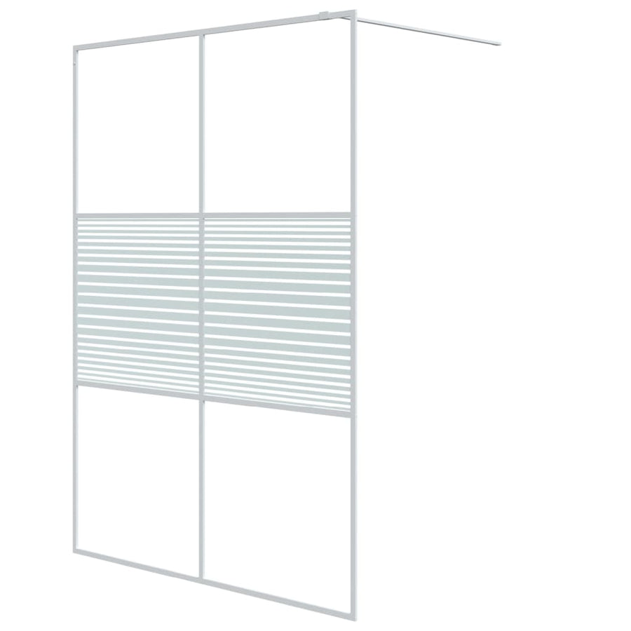 Inloopdouchewand 140x195 cm transparant ESG-glas wit 140 x 195 cm Wit