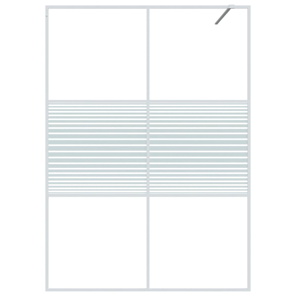 Inloopdouchewand 140x195 cm transparant ESG-glas wit 140 x 195 cm Wit