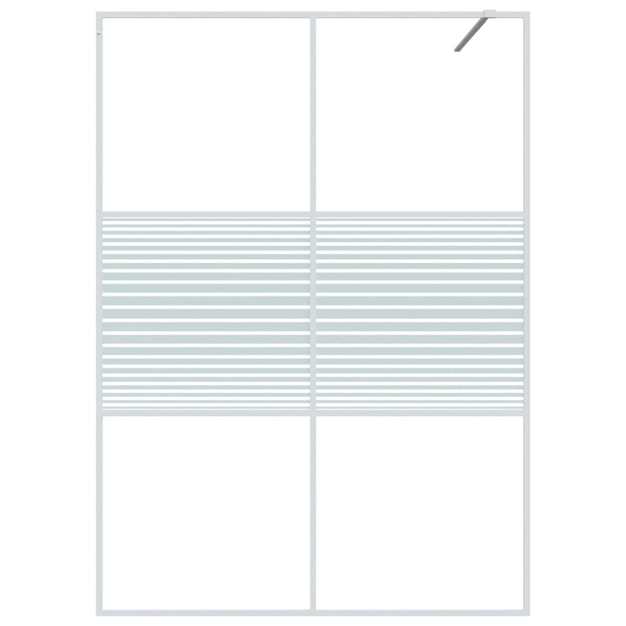 Inloopdouchewand 140x195 cm transparant ESG-glas wit 140 x 195 cm Wit