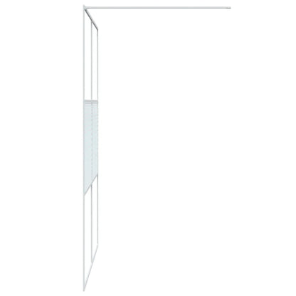 Inloopdouchewand 140x195 cm transparant ESG-glas wit 140 x 195 cm Wit