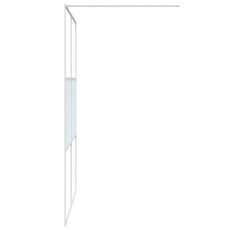 Inloopdouchewand 140x195 cm transparant ESG-glas wit 140 x 195 cm Wit
