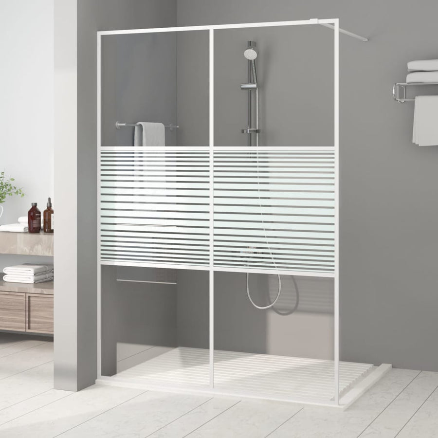 Inloopdouchewand 80X195 Cm Esg-Glas Transparant En Zwart