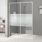 Walk-in shower screen 140x195 cm transparent ESG glass white